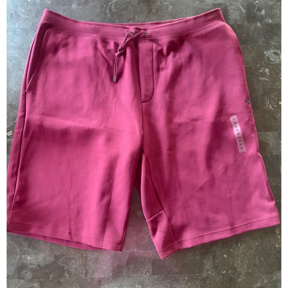 Polo Ralph Lauren Mens 3XLT Berry Pink Fleece Knit Shorts Big & Tall Drawstring